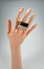 Sobral - Patchwork "Carre" Resin Ring ( 000149 ) - Size UK Q / US 8