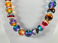 Sobral - Planets "Cosmic Marbles" Studio Creation Resin Necklace ( 000000 )