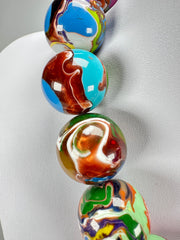 Sobral - Planets "Cluster" Studio Creation Pollock Resin Necklace ( 000000 )