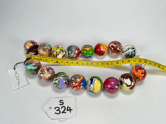 Sobral - Planets "Cluster" Studio Creation Pollock Resin Necklace ( 000000 )