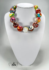 Sobral - Planets "Cluster" Studio Creation Pollock Resin Necklace ( 000000 )