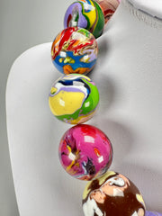 Sobral - Planets "Cluster" Studio Creation Pollock Resin Necklace ( 000000 )