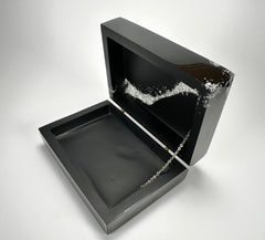 Sobral - Metalique Orlando "Encapsulada" Black & Silver Resin Jewellery Box ( 000303 )