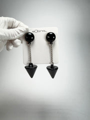 Sobral - Mix 2023 "MD KL" Black Cones Resin Earrings ( 005370 )