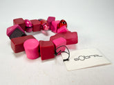 Sobral - Indiana "Cereja" Pink Elasticated Resin Bracelet ( 000210 )