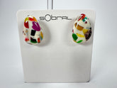 Sobral - Caillou Marfim "Nida" Resin Earrings ( 005306 )