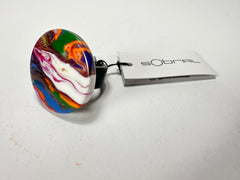 Sobral - Multi-Colour "Retalhos Efeitos" Resin Ring ( 004934 ) - Size UK N / US 7