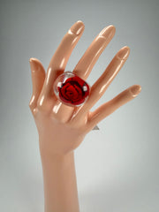 Sobral - Roses "Dukat Inteiro" Resin Ring ( 003852 ) - Size UK P / US 7.5