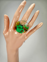 Sobral - Multi-Colour "Retalhos Efeitos" Resin Ring ( 004934 ) - Size UK P / US 8_