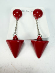 Sobral - Mix 2023 "MD KL" Red Cones Resin Earrings ( 005370 )