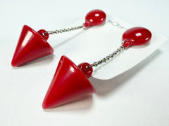 Sobral - Mix 2023 "MD KL" Red Cones Resin Earrings ( 005370 )