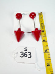Sobral - Mix 2023 "MD KL" Red Cones Resin Earrings ( 005370 )
