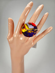 Sobral - Multi-Colour "Retalhos Efeitos" Resin Ring ( 004934 ) - Size UK U / US 10