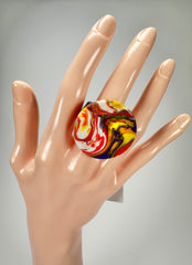 Sobral - Multi-Colour "Retalhos Efeitos" Resin Ring ( 004934 ) - Size UK T / US 9.5