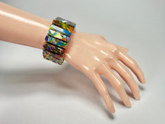 Sobral - Multi-Colour "Stoc" Pollock Elasticated Resin Bracelet ( 004352 )