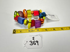 Sobral - Multi-Colour "Indiana" Mix Multicor Elasticated Resin Bracelet ( 000210 )
