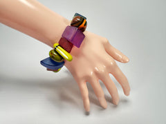 Sobral - Multi-Colour "Indiana" Mix Multicor Elasticated Resin Bracelet ( 000210 )