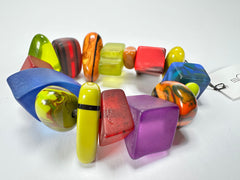 Sobral - Multi-Colour "Indiana" Mix Multicor Elasticated Resin Bracelet ( 000210 )