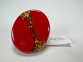 Sobral - Metalique "Munique" Orlando Red Resin Ring ( 005145 ) - Size UK S / US 9