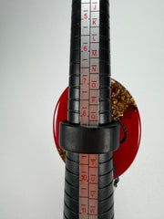 Sobral - Metalique "Munique" Orlando Red Resin Ring ( 005145 ) - Size UK S / US 9