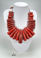 Sobral - "Tusk" Studio Creation Red Mix Resin Necklace ( 000000 )