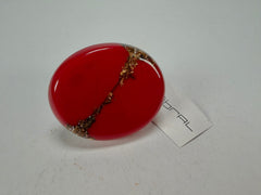 Sobral - Metalique "Munique" Orlando Red Resin Ring ( 005145 ) - Size UK S / US 9