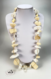 Sobral - Indiana "Aventuras" Marfim Cream Mix 110cm Resin Necklace ( 000038 )