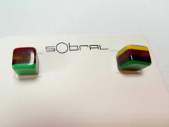 Sobral - Pop Art "Cubinho" Resin Earrings ( 000096 )