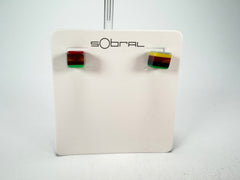 Sobral - Pop Art "Cubinho" Resin Earrings ( 000096 )