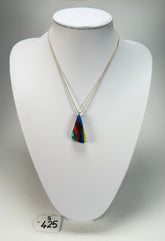 Sobral - Multi-Colour "Vague" Pollock Resin AG Sliver Necklace ( 005328 )