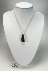 Sobral - Multi-Colour "Vague" Pollock Resin AG Sliver Necklace ( 005328 )