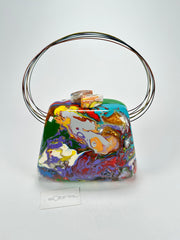 Sobral - Multi-Colour "Miranda " Pollock Resin Clutch Bag / Handbag ( 002390 )