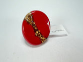Sobral - Metalique "Munique" Orlando Red Resin Ring ( 005145 ) - Size UK S / US9