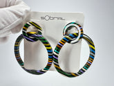 Sobral - Pop Art Noite "Tangled Hoops" Studio Creation Resin Earrings ( 000000 )