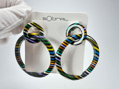 Sobral - Pop Art Noite "Tangled Hoops" Studio Creation Resin Earrings ( 000000 )
