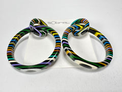 Sobral - Pop Art Noite "Tangled Hoops" Studio Creation Resin Earrings ( 000000 )