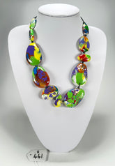Sobral - Multi-Colour "Lisi Efeitos" Pollock Resin Necklace ( 004578 )