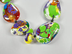 Sobral - Multi-Colour "Lisi Efeitos" Pollock Resin Necklace ( 004578 )
