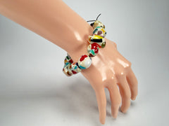 Sobral - Caillou Marfim "Mini Pebbles" Studio Creation Elasticated Resin Bracelet ( 000000 )