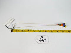 Sobral - Multi-Colour "Eiffel Tower" Pollock Resin AG Sliver Necklace ( 005414 )