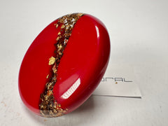 Sobral - Metalique "Munique" Orlando Red Resin Ring ( 005145 ) - Size UK N / US 7