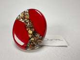 Sobral - Metalique "Munique" Orlando Red Resin Ring ( 005145 ) - Size UK O / US 7.5