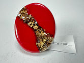 Sobral - Metalique "Munique" Orlando Red Resin Ring ( 005145 ) - Size UK P / US 8