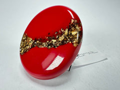 Sobral - Metalique "Munique" Orlando Red Resin Ring ( 005145 ) - Size UK S / US 9