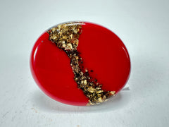 Sobral - Metalique "Munique" Orlando Red Resin Ring ( 005145 ) - Size UK S / US 9