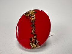 Sobral - Metalique "Munique" Orlando Red Resin Ring ( 005145 ) - Size UK U / US 10.5