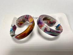 Sobral - Multi-Colour "Cherokee" Pollock Resin Earrings ( 004867 )