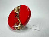 Sobral - Metalique "Munique" Orlando Red Resin Ring ( 005145 ) - Size UK U / US 10
