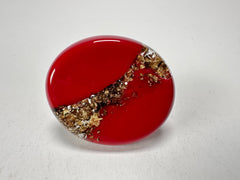 Sobral - Metalique "Munique" Orlando Red Resin Ring ( 005145 ) - Size UK U / US 10