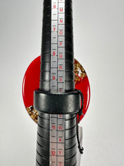 Sobral - Metalique "Munique" Orlando Red Resin Ring ( 005145 ) - Size UK U / US 10